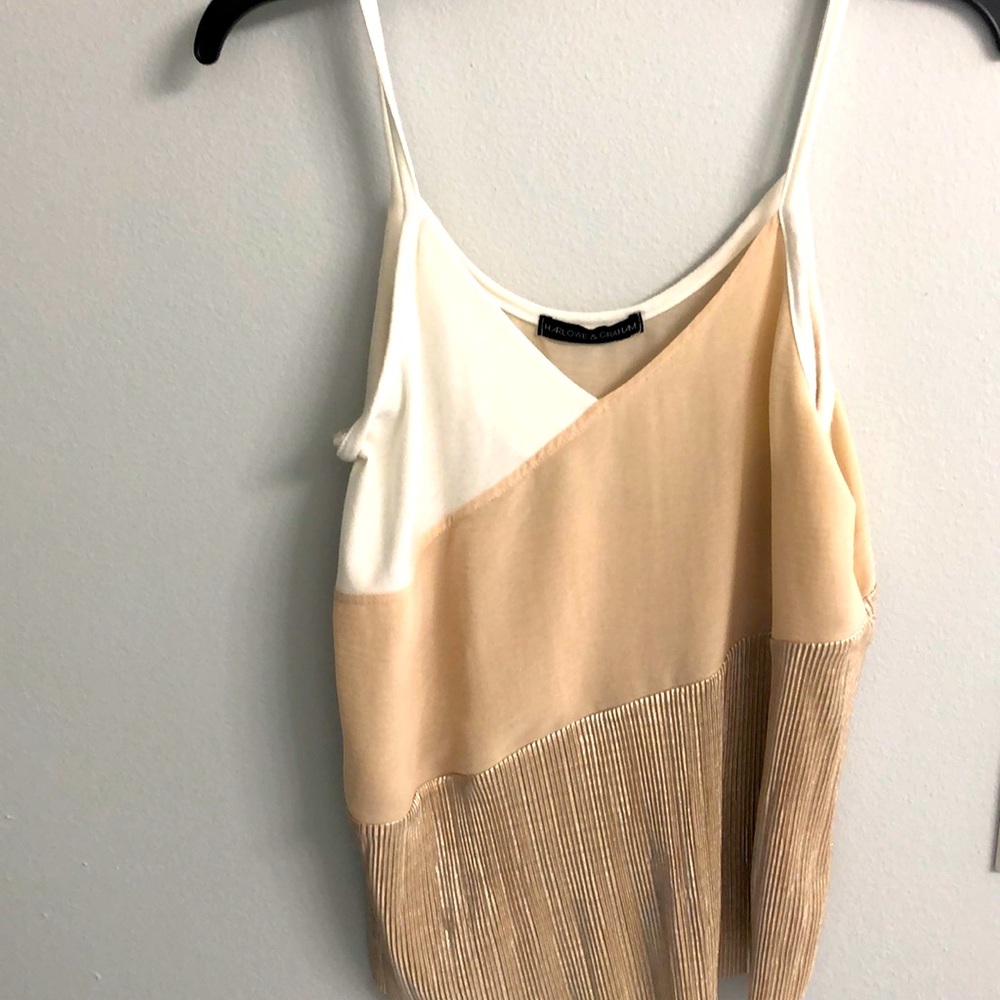 Beautiful gold, Beige and white top
